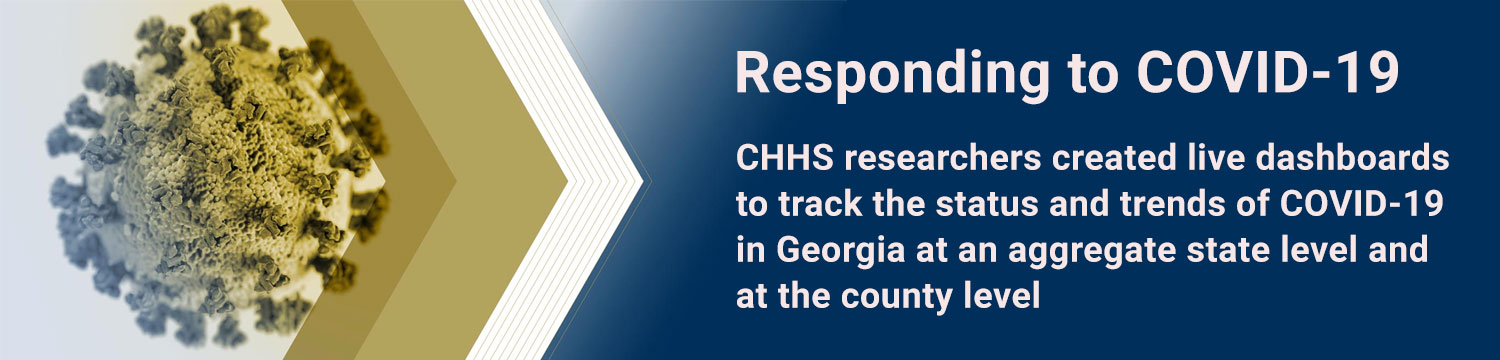 CHHS researchers created live dashboards to track the status and trends of COVID-19 in Georgia at an aggregate state level and at the county level