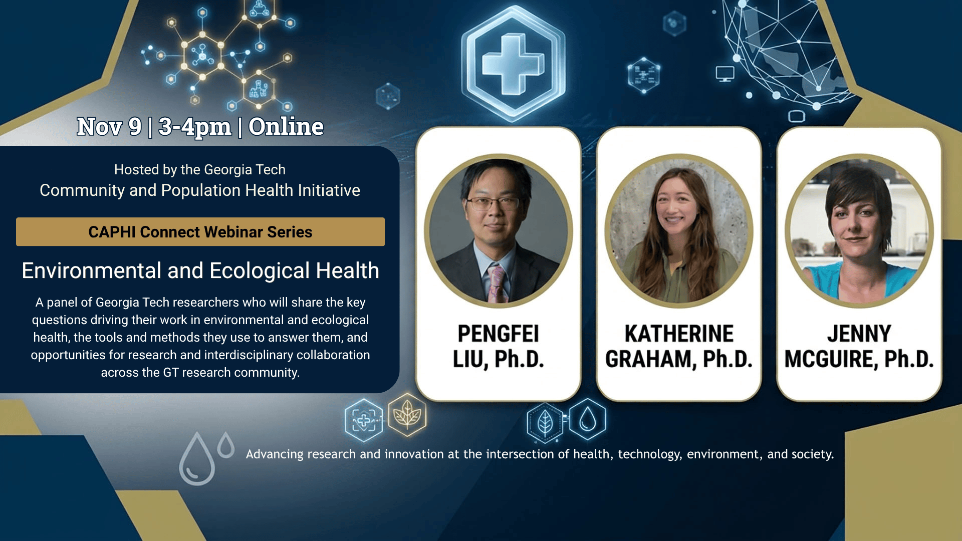 Presenters and professors Pengfei Liu, Katherine Graham, Jenn McGuire