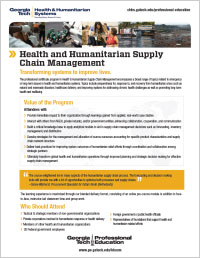 Download the Health and Humanitarian Supply Chain Management course series brochure